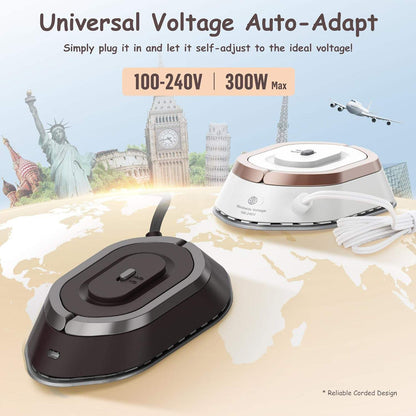 Foldable Travel Iron with Rapid Heating and Dry Wet Pressing