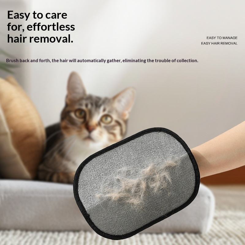 Pet Grooming Gloves with Dual-Sided Texture and Anti-Static Surface, Washable