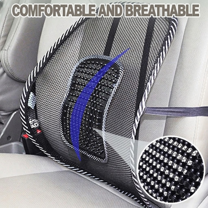Lumbar Cushion for Car, Breathable Mesh Back Support with Massage Beads