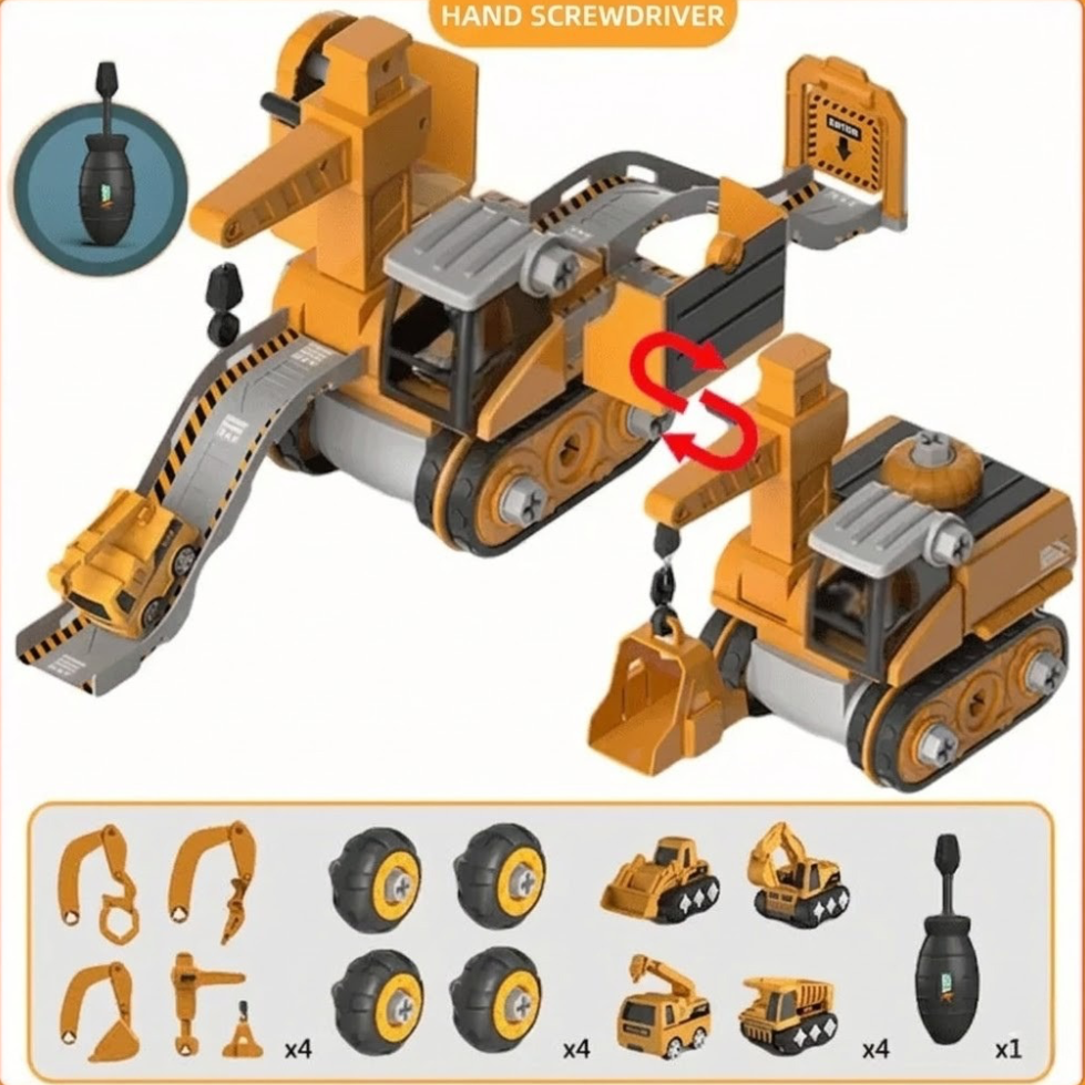 Construction Toy For Kids Excavator Educational Assembly Building Set