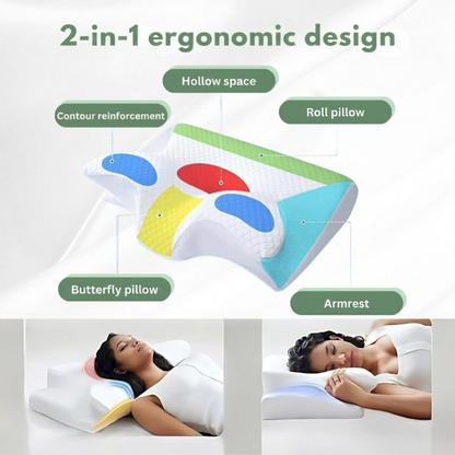Ergonomic Orthopedic Pillow with Contoured Neck Support for Sleep