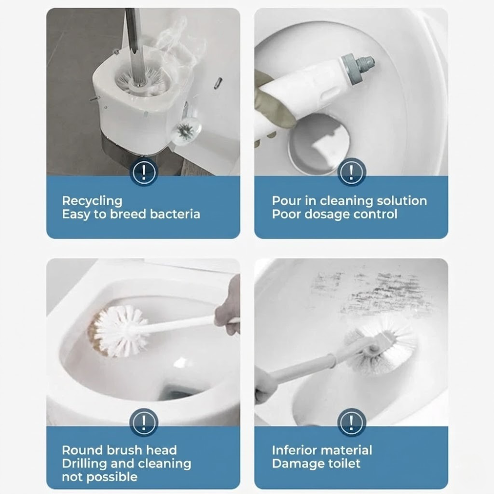 Disposable Toilet Brush Antibacterial Hygienic Sponge Heads