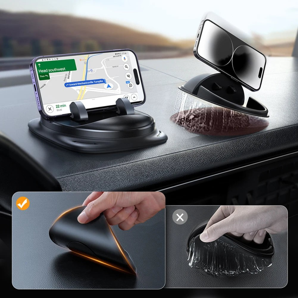 Rotating Car Phone Holder with 360 Degree Adjustable Viewing Angle