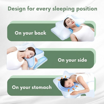 Ergonomic Orthopedic Pillow with Contoured Neck Support for Sleep