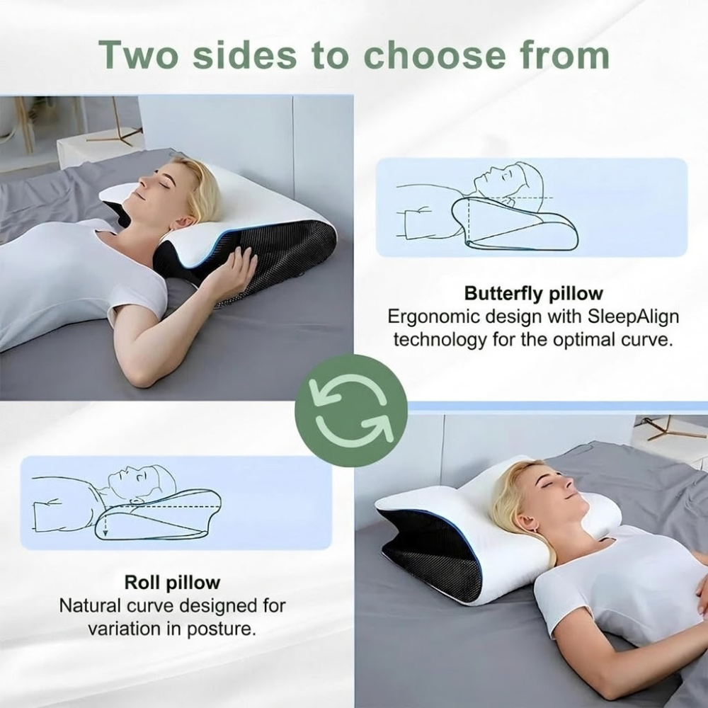 Ergonomic Orthopedic Pillow with Contoured Neck Support for Sleep