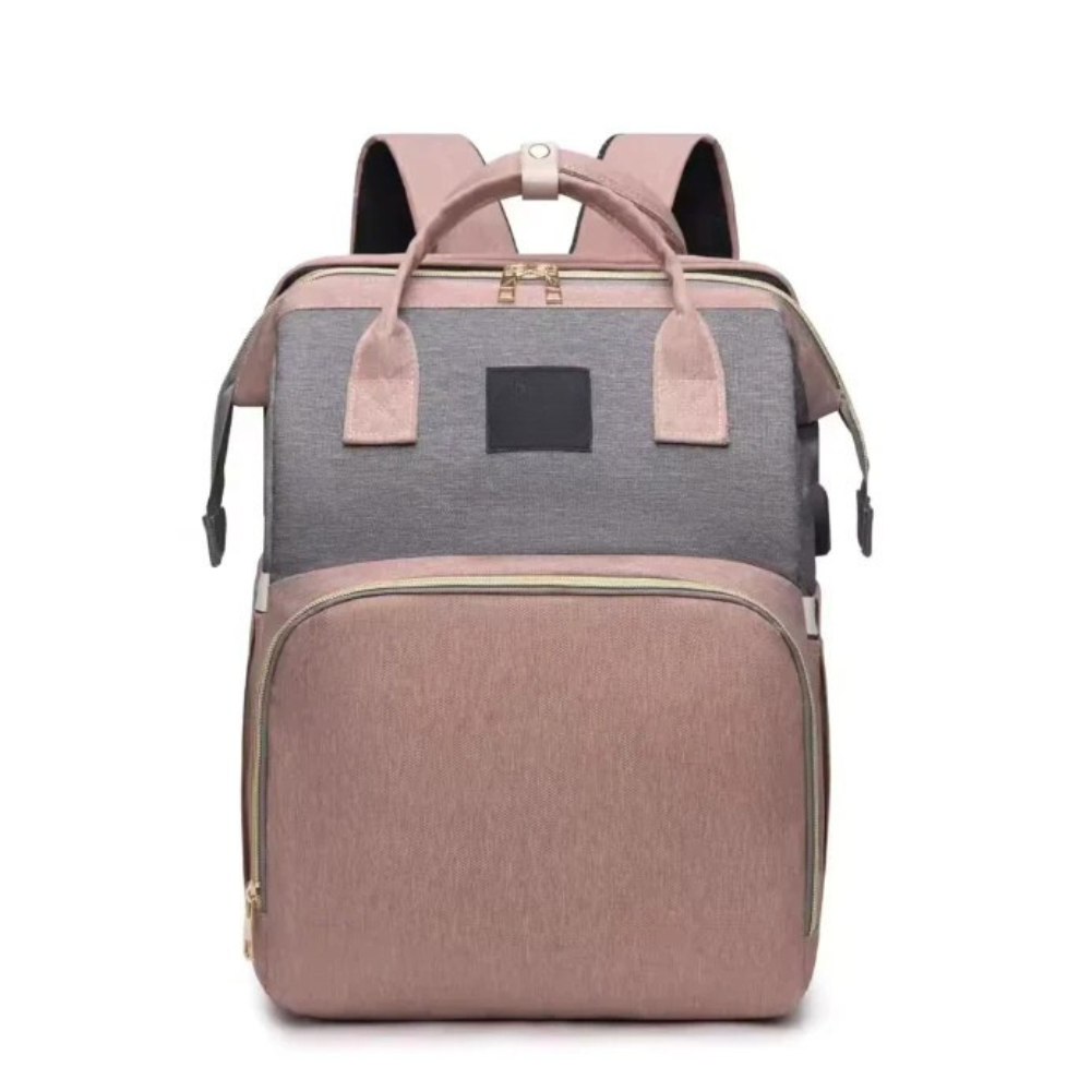 Baby Diaper Backpack with Foldable Crib