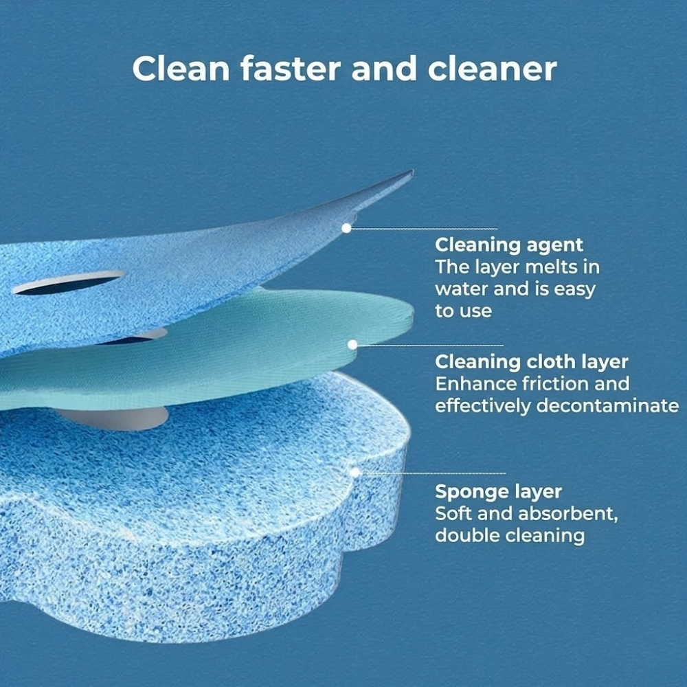 Disposable Toilet Brush Antibacterial Hygienic Sponge Heads