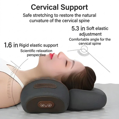 Heated Neck Pillow with Massage and Adjustable Traction