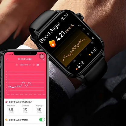 Smartwatch with SOS Alarm, Fall Detection, Heart Rate and Oxygen Tracking, Bluetooth, Water Resistant