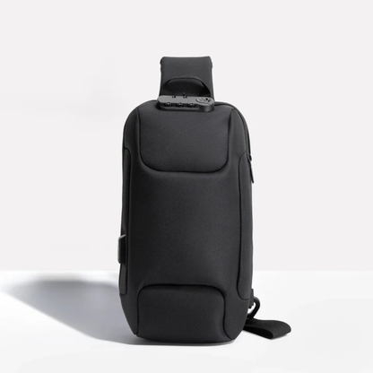 Crossbody Travel Bag with USB Charging Function and Zip Pockets