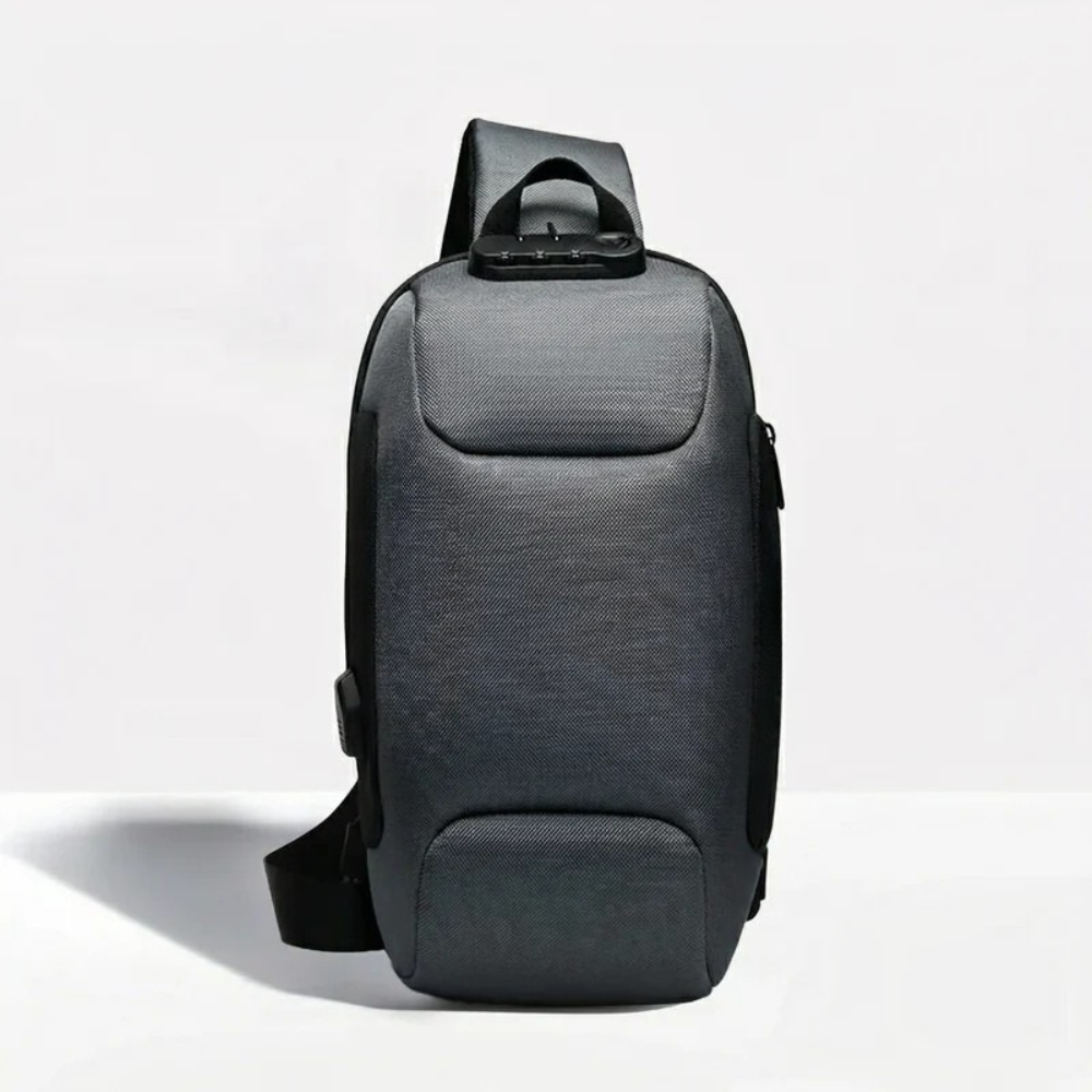 Crossbody Travel Bag with USB Charging Function and Zip Pockets