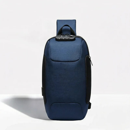 Crossbody Travel Bag with USB Charging Function and Zip Pockets