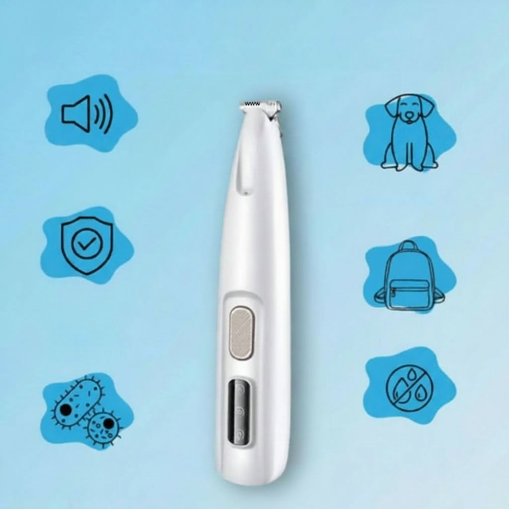 Silent Pet Trimmer with LED Light and Ceramic Blades for Dogs and Cats