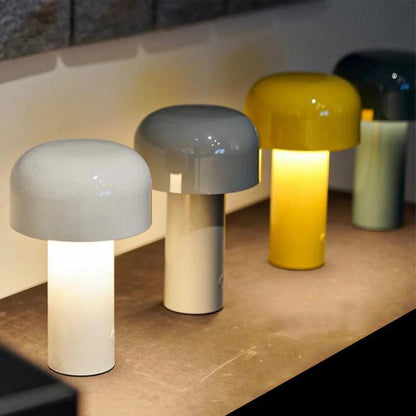 Rechargeable LED Mushroom Table Lamp, Wireless Ambient Light Design
