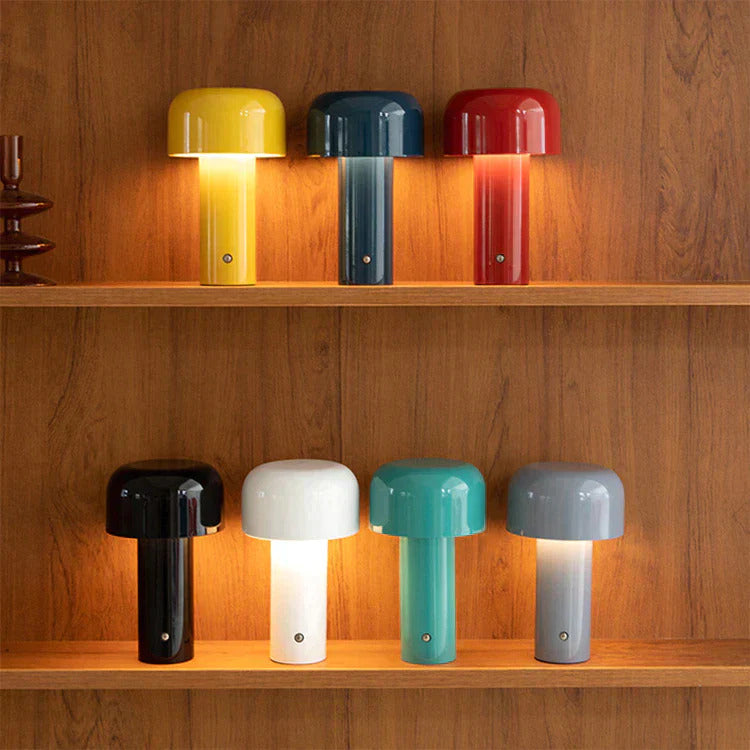 Rechargeable LED Mushroom Table Lamp, Wireless Ambient Light Design