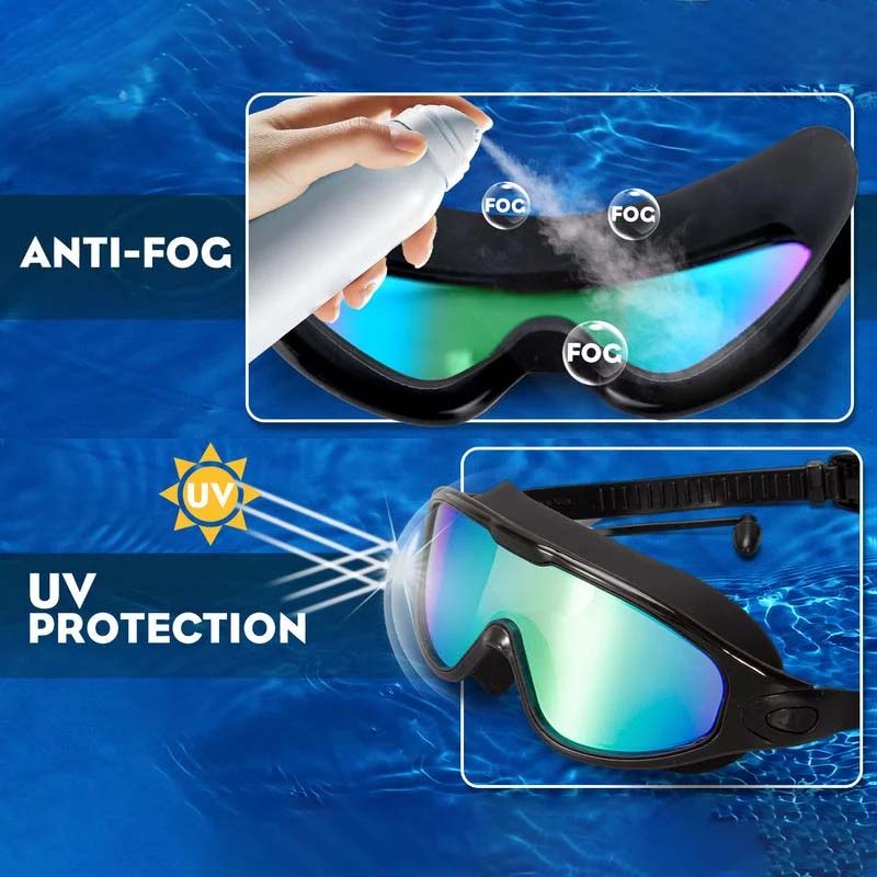 Swim Goggles Anti-Fog Lenses Wide View Comfortable Fit