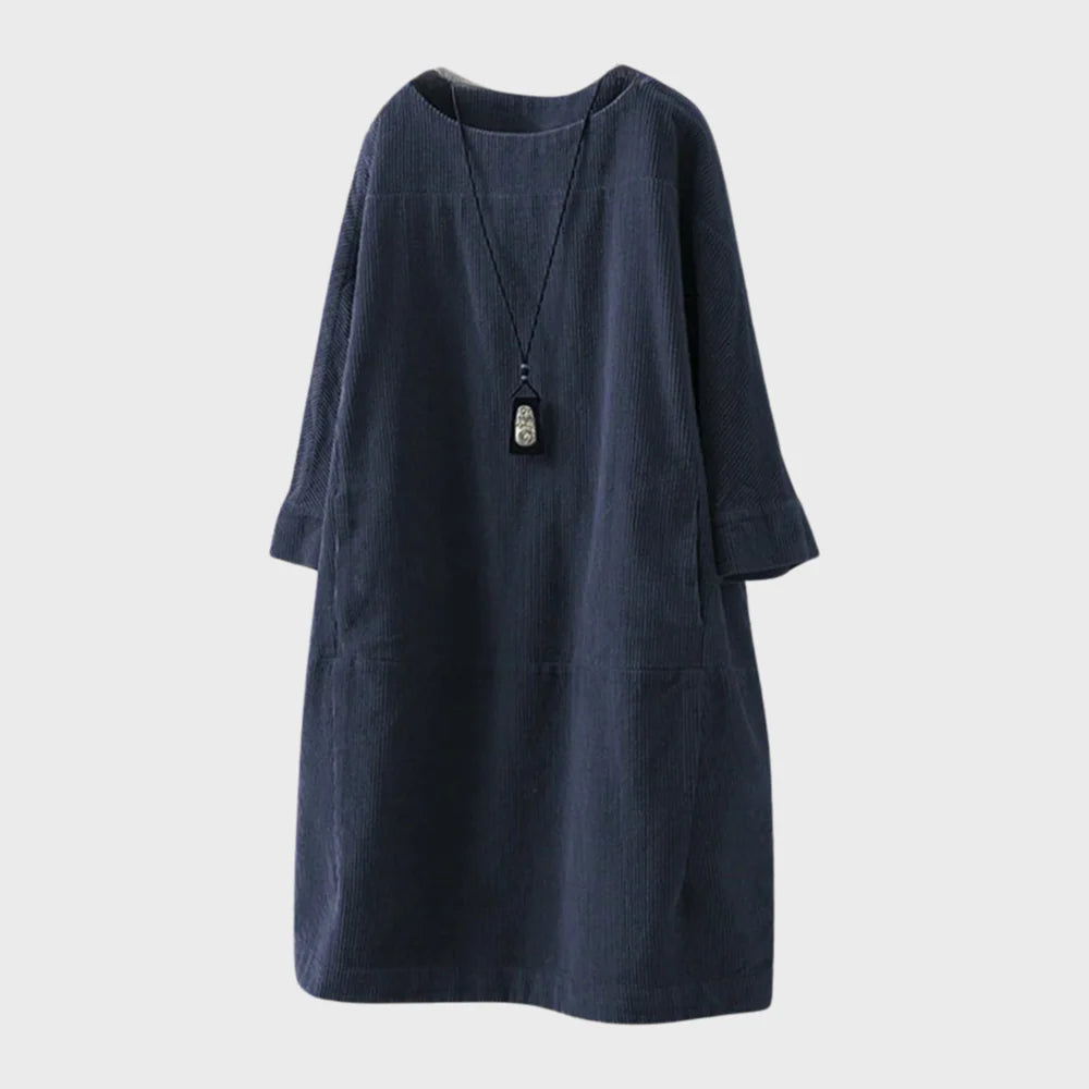 Freja Velvet Dress with Soft Texture and Relaxed Fit for Women
