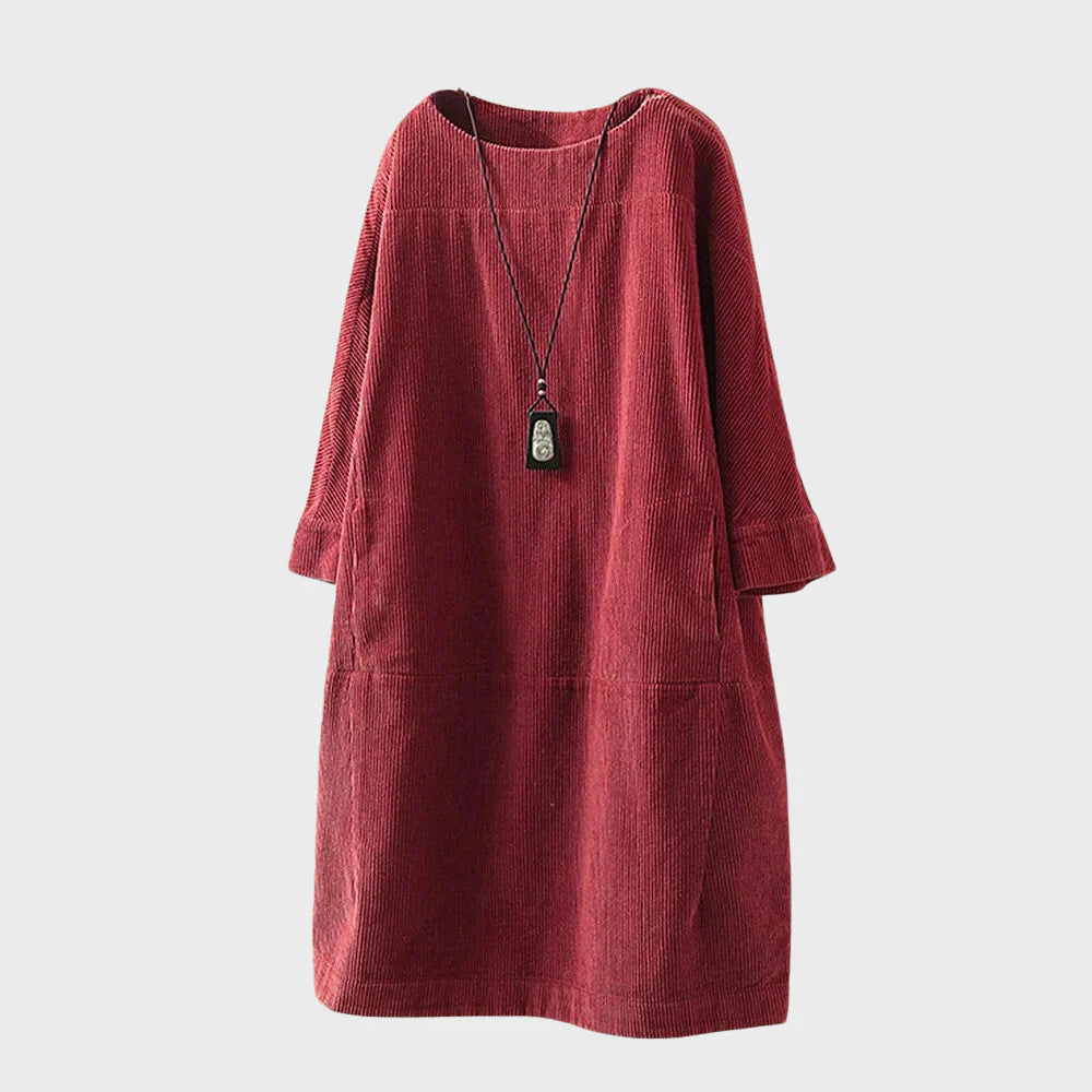 Freja Velvet Dress with Soft Texture and Relaxed Fit for Women