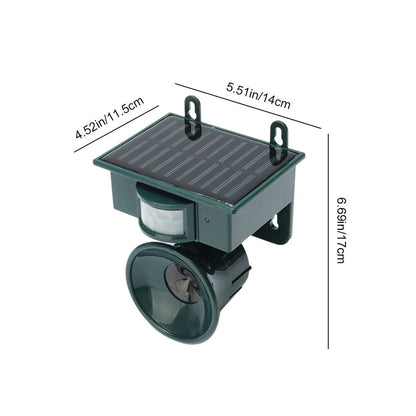 Weather Resistant Bird Repellent with PIR Motion Sensor and Solar Power