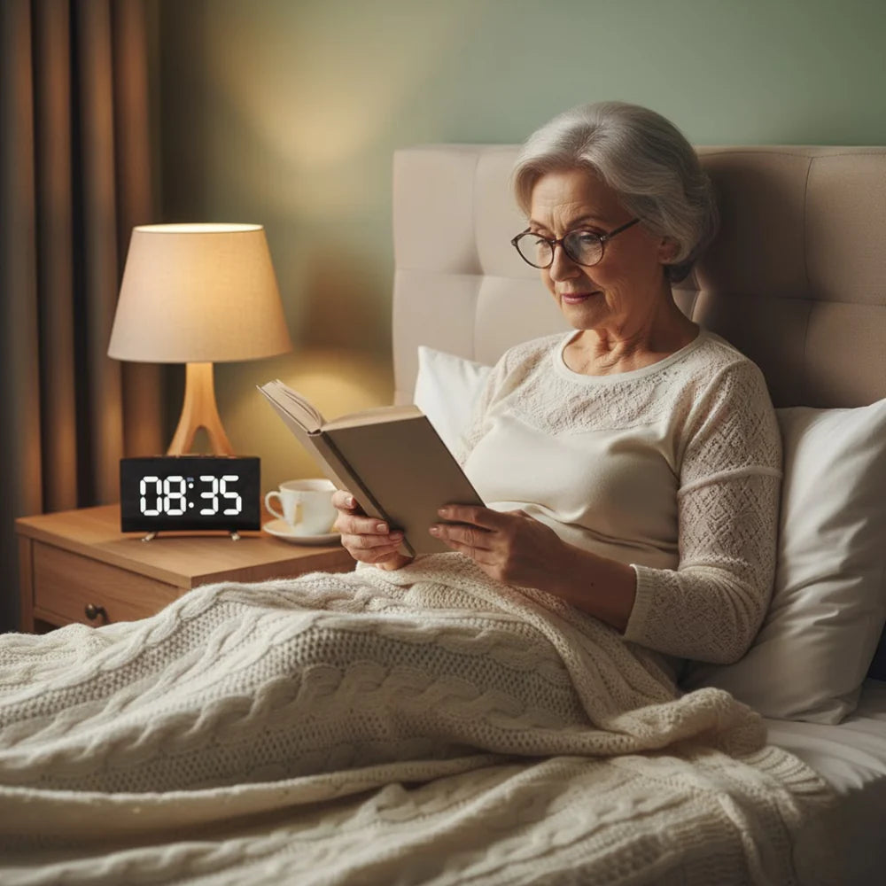 LED Digital Alarm Clock with Curved Screen and Automatic Light