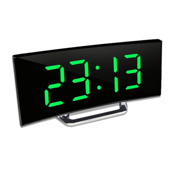 LED Digital Alarm Clock with Curved Screen and Automatic Light