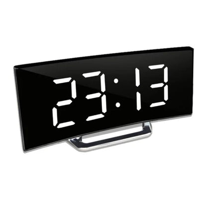 LED Digital Alarm Clock with Curved Screen and Automatic Light