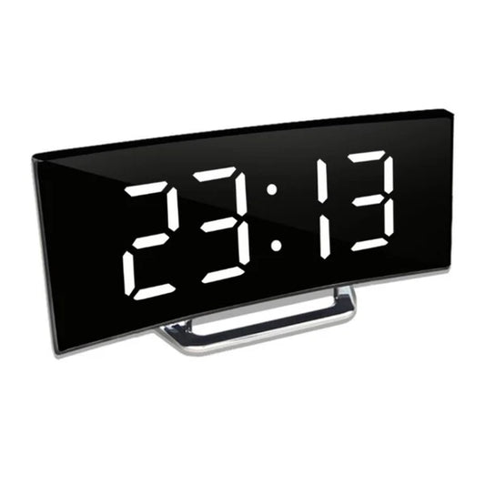 LED Digital Alarm Clock with Curved Screen and Automatic Light