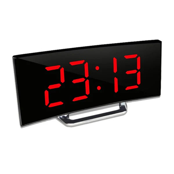 LED Digital Alarm Clock with Curved Screen and Automatic Light