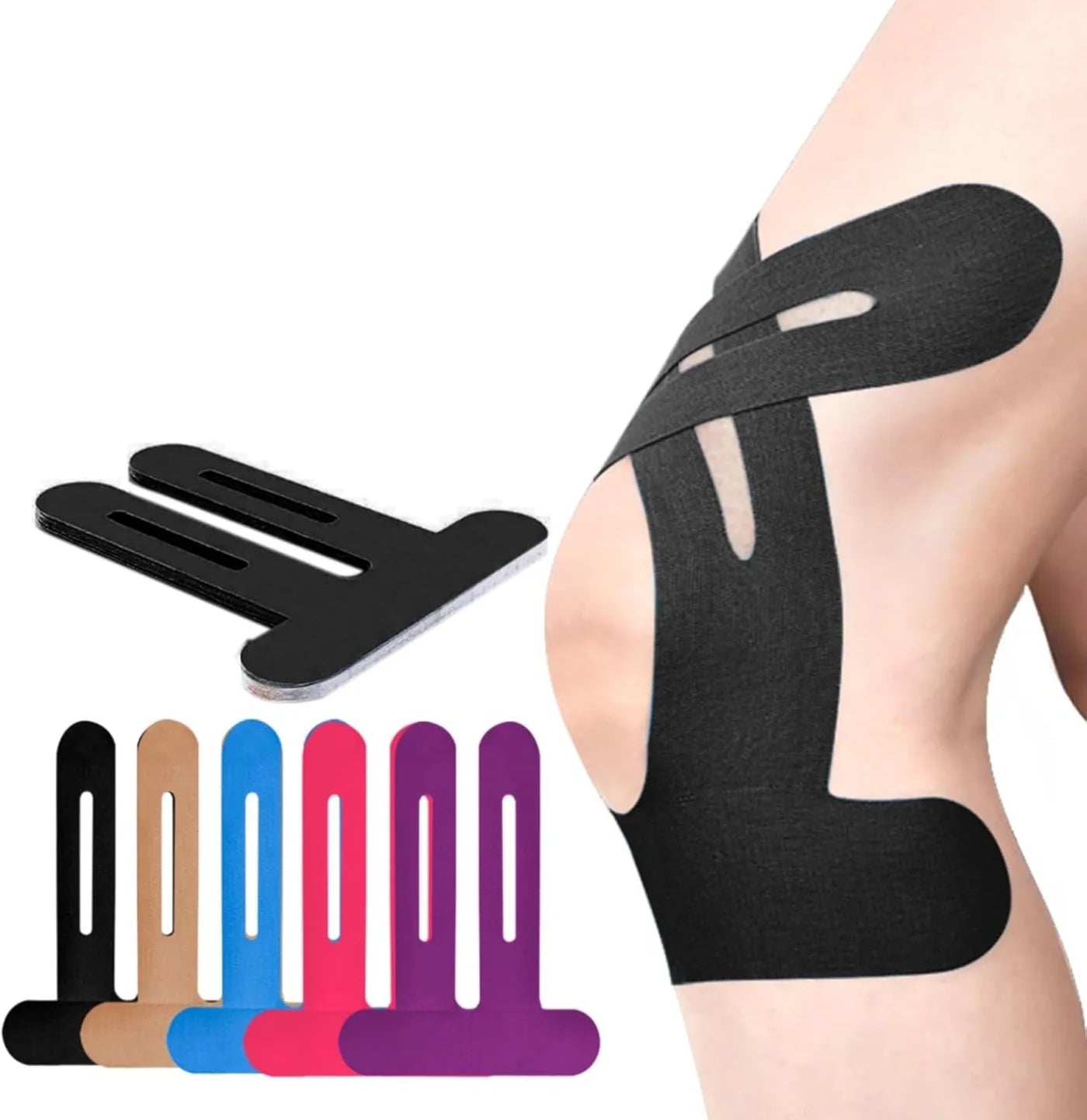 Knee Support Tape, Pre-Cut Kinesio Tape, Breathable Athletic Knee Bandage