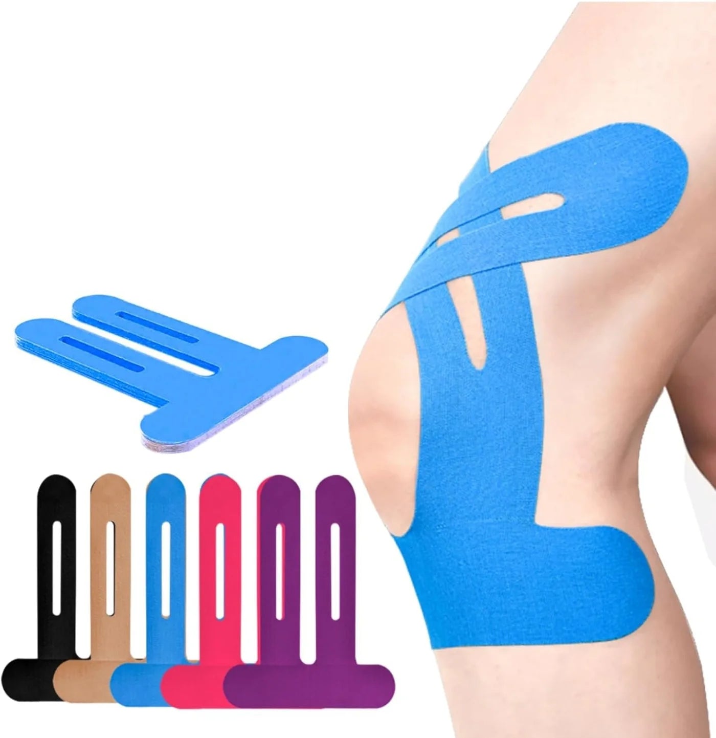 Knee Support Tape, Pre-Cut Kinesio Tape, Breathable Athletic Knee Bandage