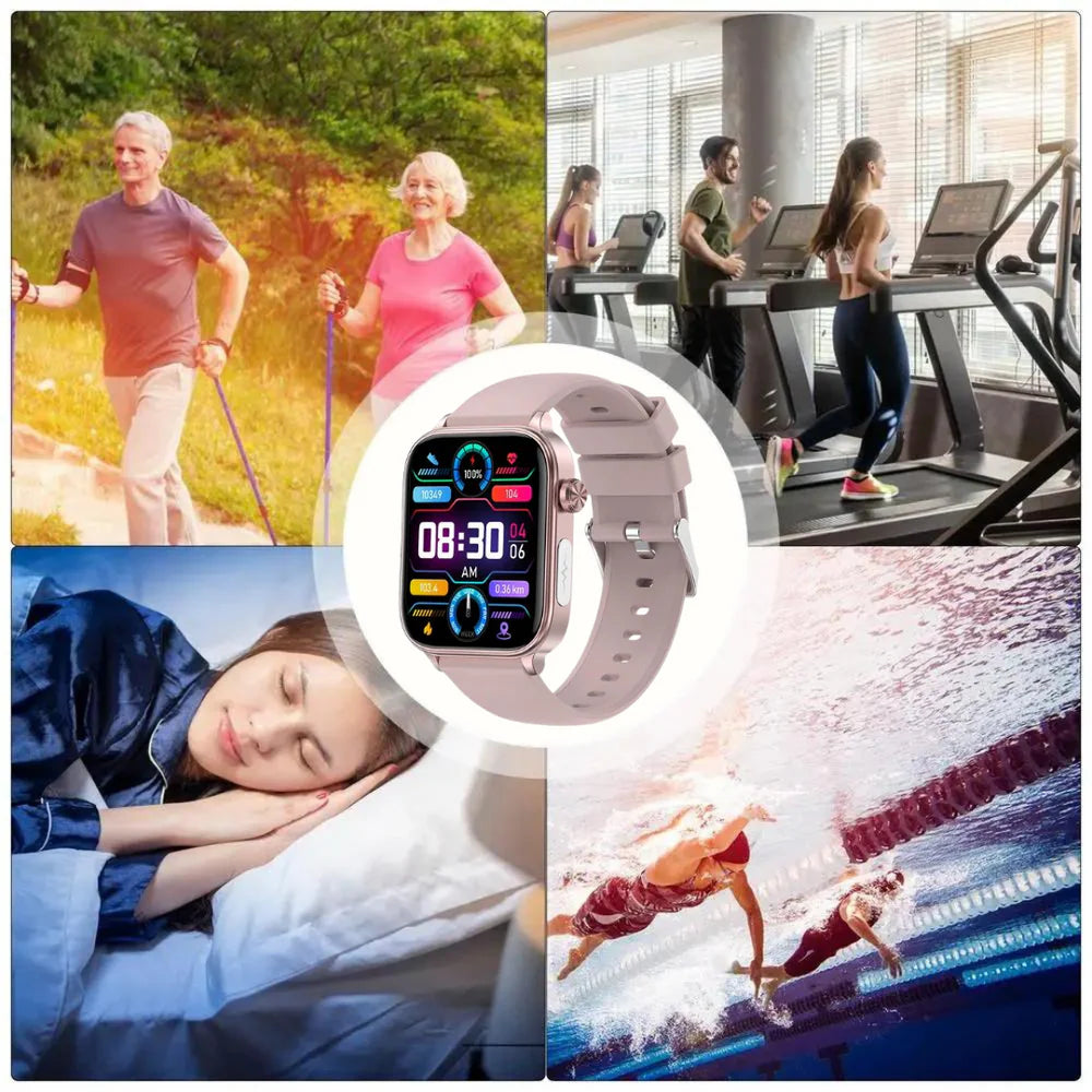 Smartwatch with SOS Alarm, Fall Detection, Heart Rate and Oxygen Tracking, Bluetooth, Water Resistant