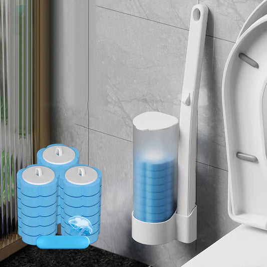 Disposable Toilet Brush Antibacterial Hygienic Sponge Heads