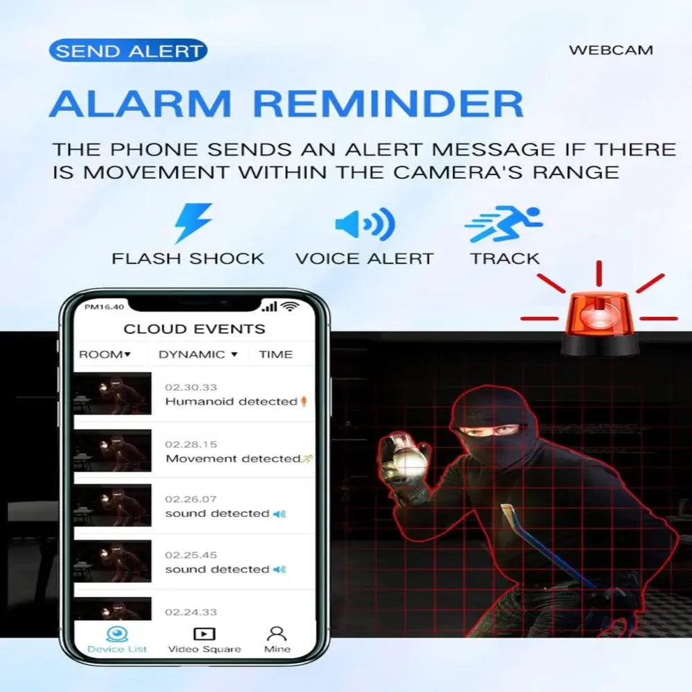 Indoor Security Camera with Night Vision, Motion Detection and WiFi Access