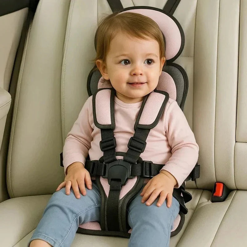 Foldable Travel Child Seat with Five-Point Harness for Cars and Trips