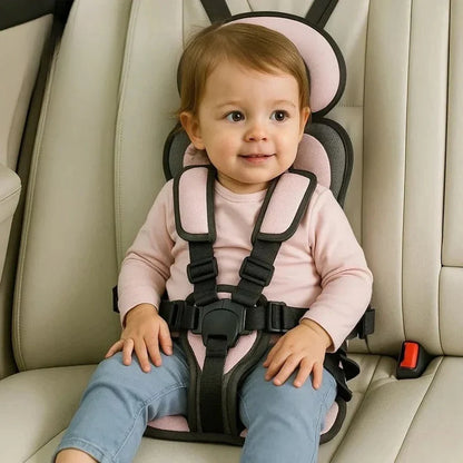 Foldable Travel Child Seat with Five-Point Harness for Cars and Trips