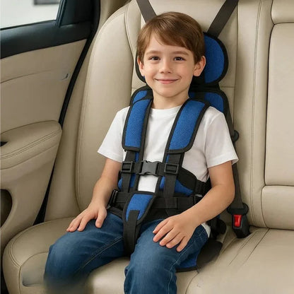Foldable Travel Child Seat with Five-Point Harness for Cars and Trips