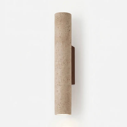 Wall Light Fixture Slim Cylinder Travertine