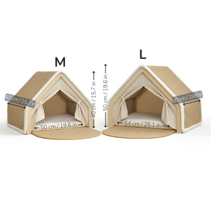 Cat Tent Bed with Sisal Scratching Surface and Enclosed Shelter