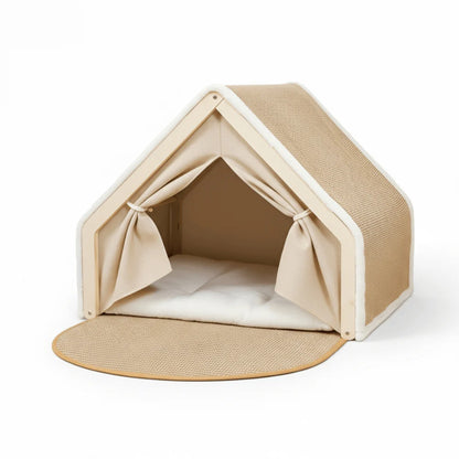 Cat Tent Bed with Sisal Scratching Surface and Enclosed Shelter