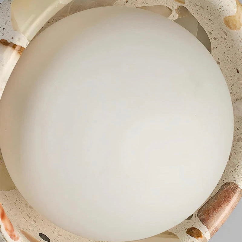 Terrazzo and Wood Pendant Light with Adjustable Ceiling Cable