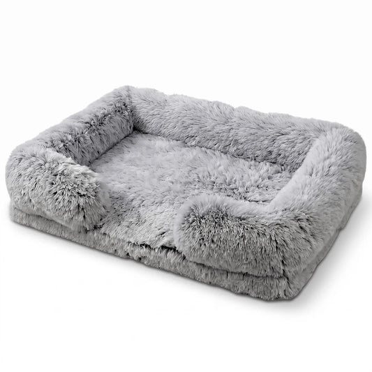 Orthopedic Dog Bed with Supportive Edges and Washable Cover