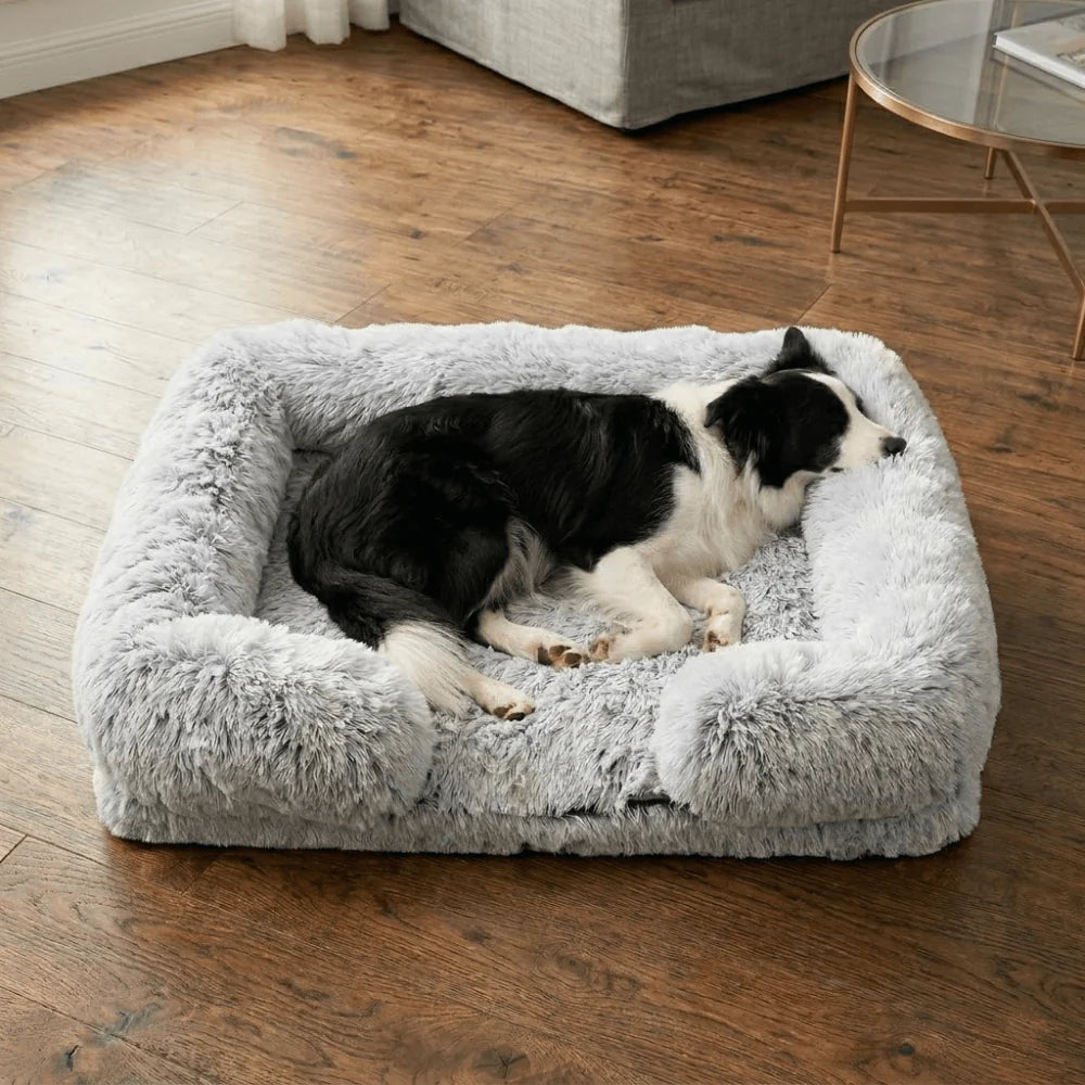 Orthopedic Dog Bed with Supportive Edges and Washable Cover