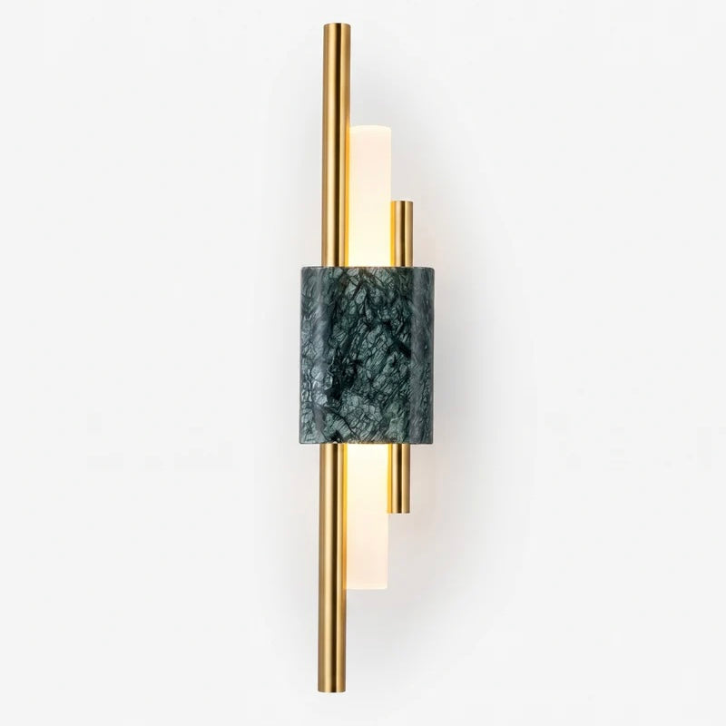 Marble Wall Light with Brass Finish and Soft Acrylic Diffuser Design
