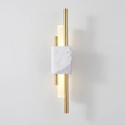 Marble Wall Light with Brass Finish and Soft Acrylic Diffuser Design