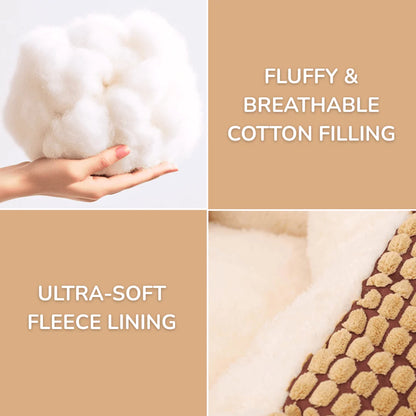 Pet Bed with Hooded Cover and Soft Fleece Interior for Indoor Use
