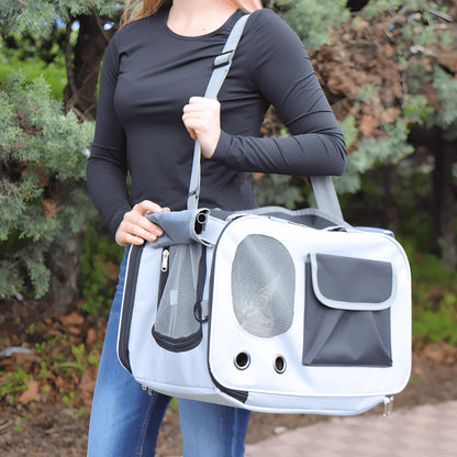Cat Travel Carrier with Ventilated Mesh Panel Design