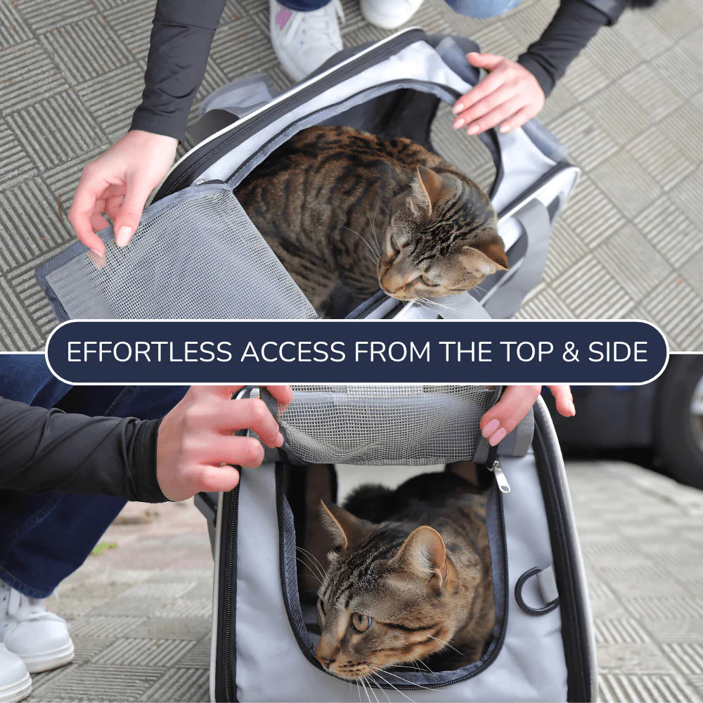 Cat Travel Carrier with Ventilated Mesh Panel Design