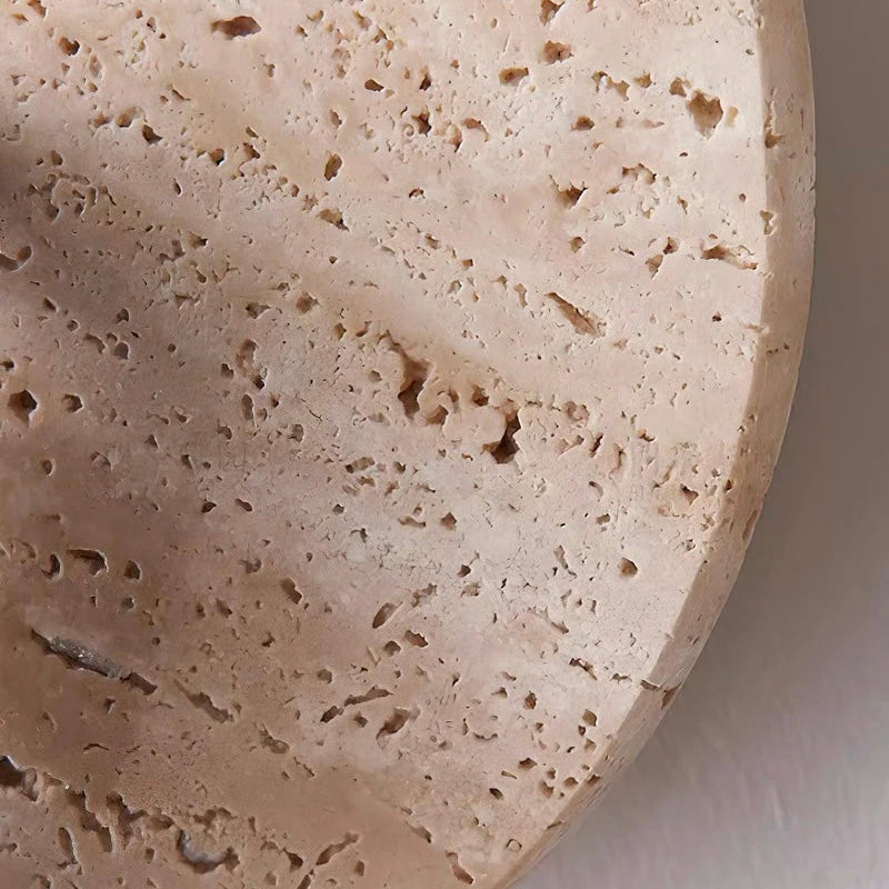 Travertine Wall Light with Wood and Metal Details for Indoor Spaces