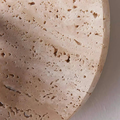 Travertine Wall Light with Wood and Metal Details for Indoor Spaces