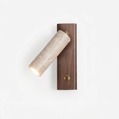 Indoor Wall Light with Natural Stone, Wood Accent, and LED Source